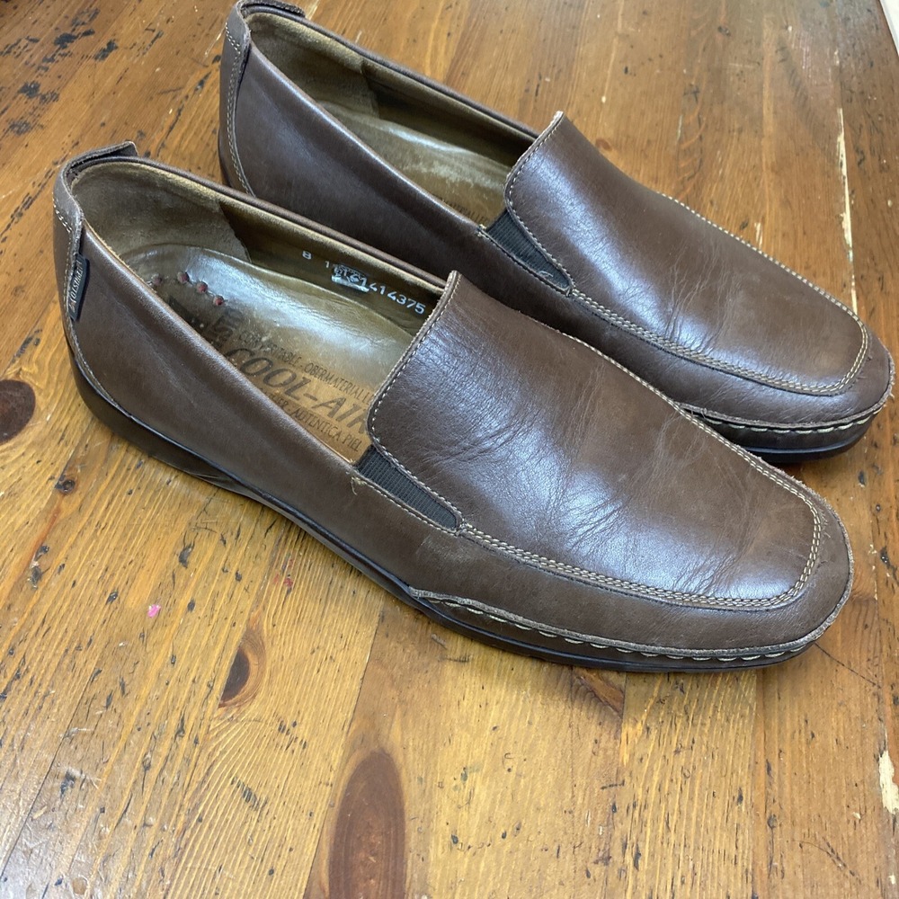 Mephisto Slip on Loafers Driving Shoes Men's 9.5 Cool-Air Brown Leather Moccasin - Picture 6 of 10